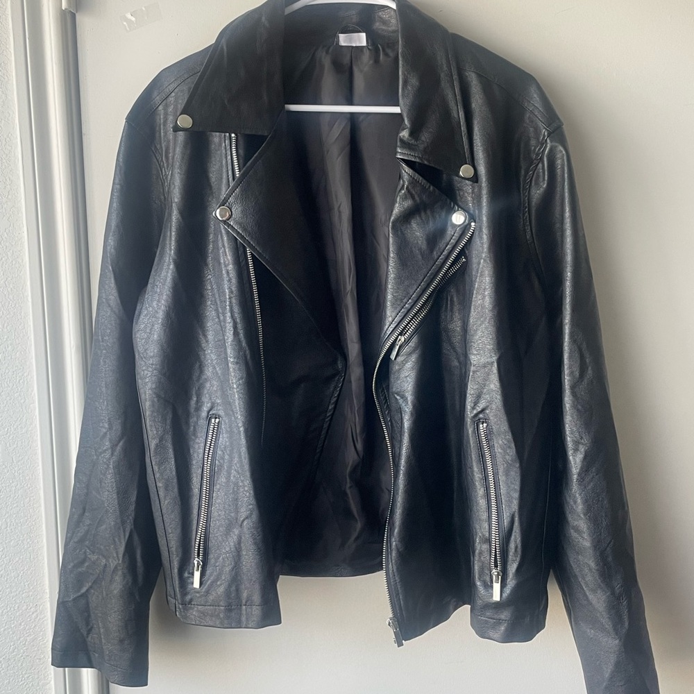 Spirit Black Leather Biker Jacket - Picture 3 of 9